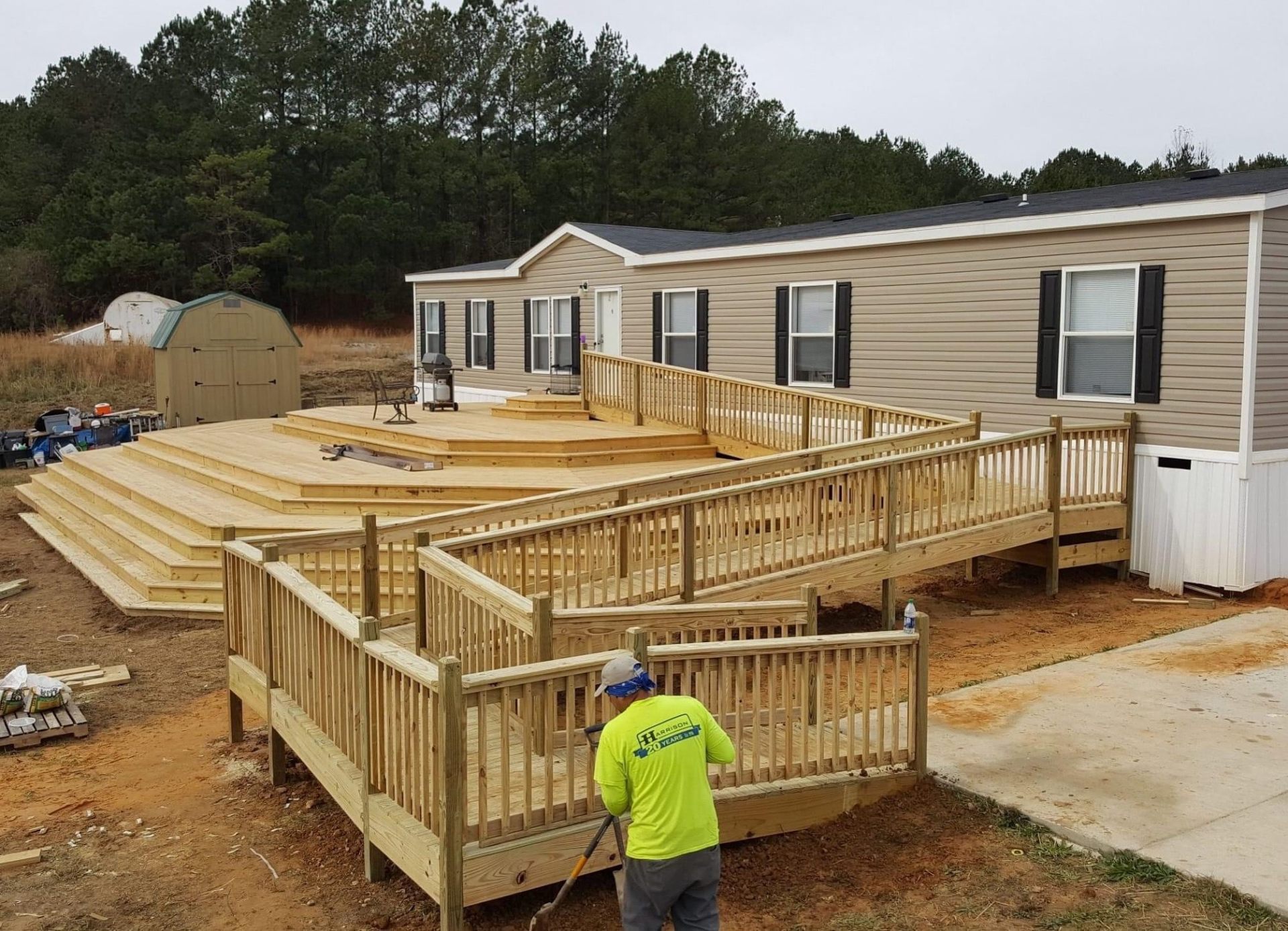 Wraparound Wood Deck