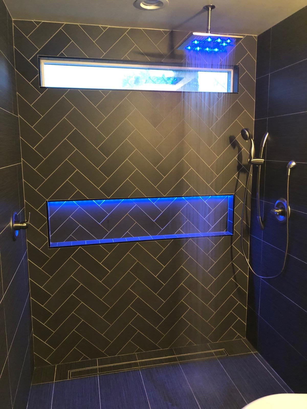 Herringbone Tile Shower